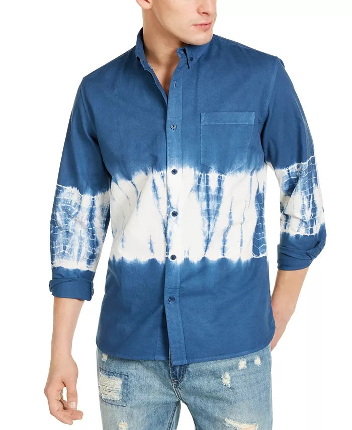 Sun + Stone Men's Horizon Tie Dye Shirt Navy Size XX-Large