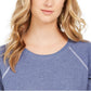 Style & Co Women's Contrast Stitched Sweatshirt Purple Size Large