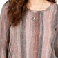 Style & Co Women's Striped Bell Sleeve Top Pink Size Medium