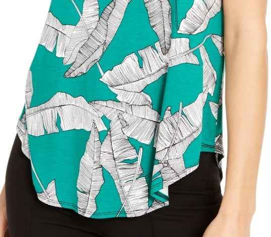 Alfani Women's Printed T Shirt Green Size XX-Large