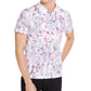 Alfani Men's Ribbed Trim Printed Polo Shirt White Size Large