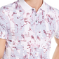 Alfani Men's Ribbed Trim Printed Polo Shirt White Size Large