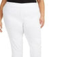 JM Collection Women's Tummy Control Hardware Trim Slim Ankle Pants White Size Petite Small