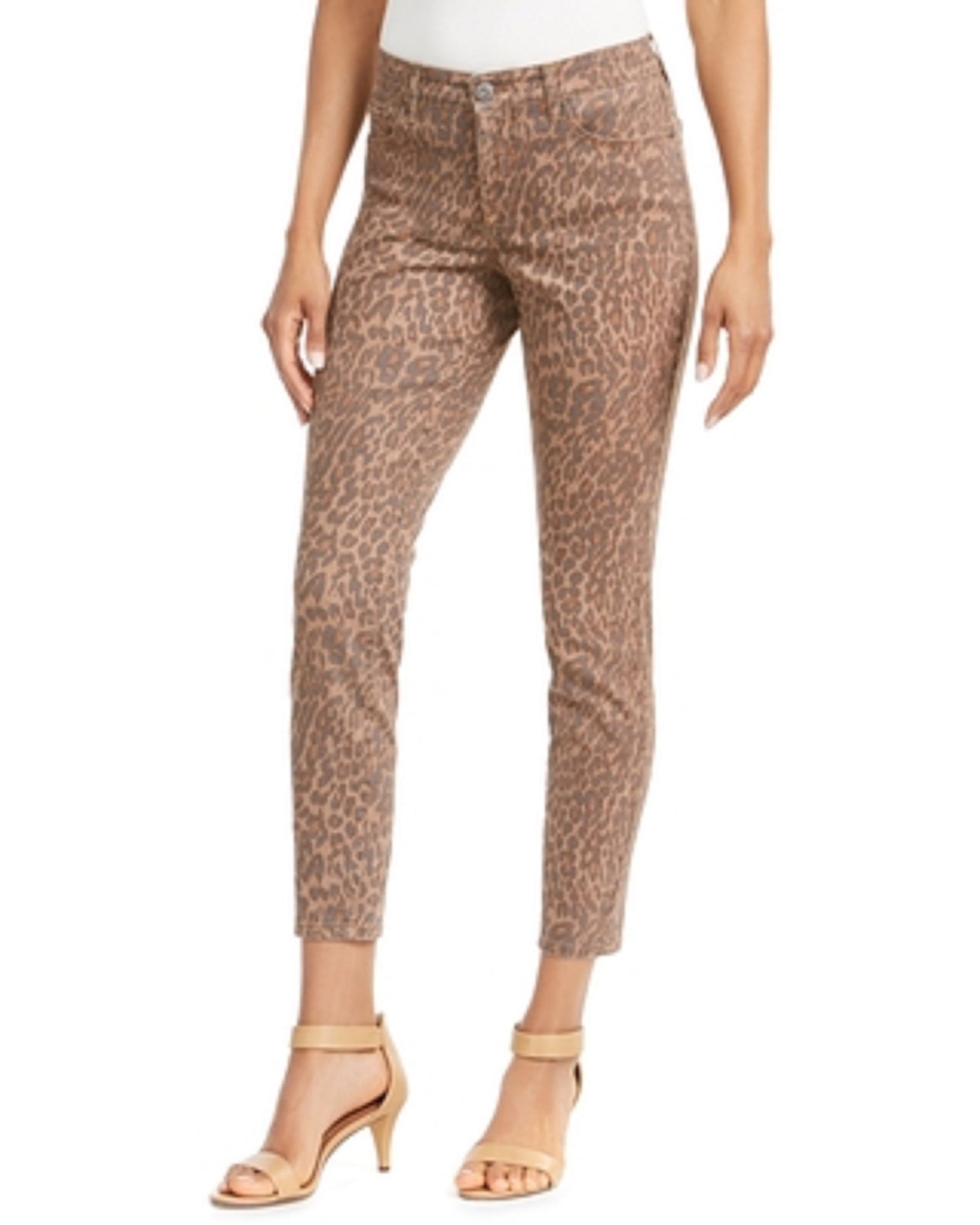 Style & Co Women's Curvy Printed Skinny Jeans Rustcopper Size 10