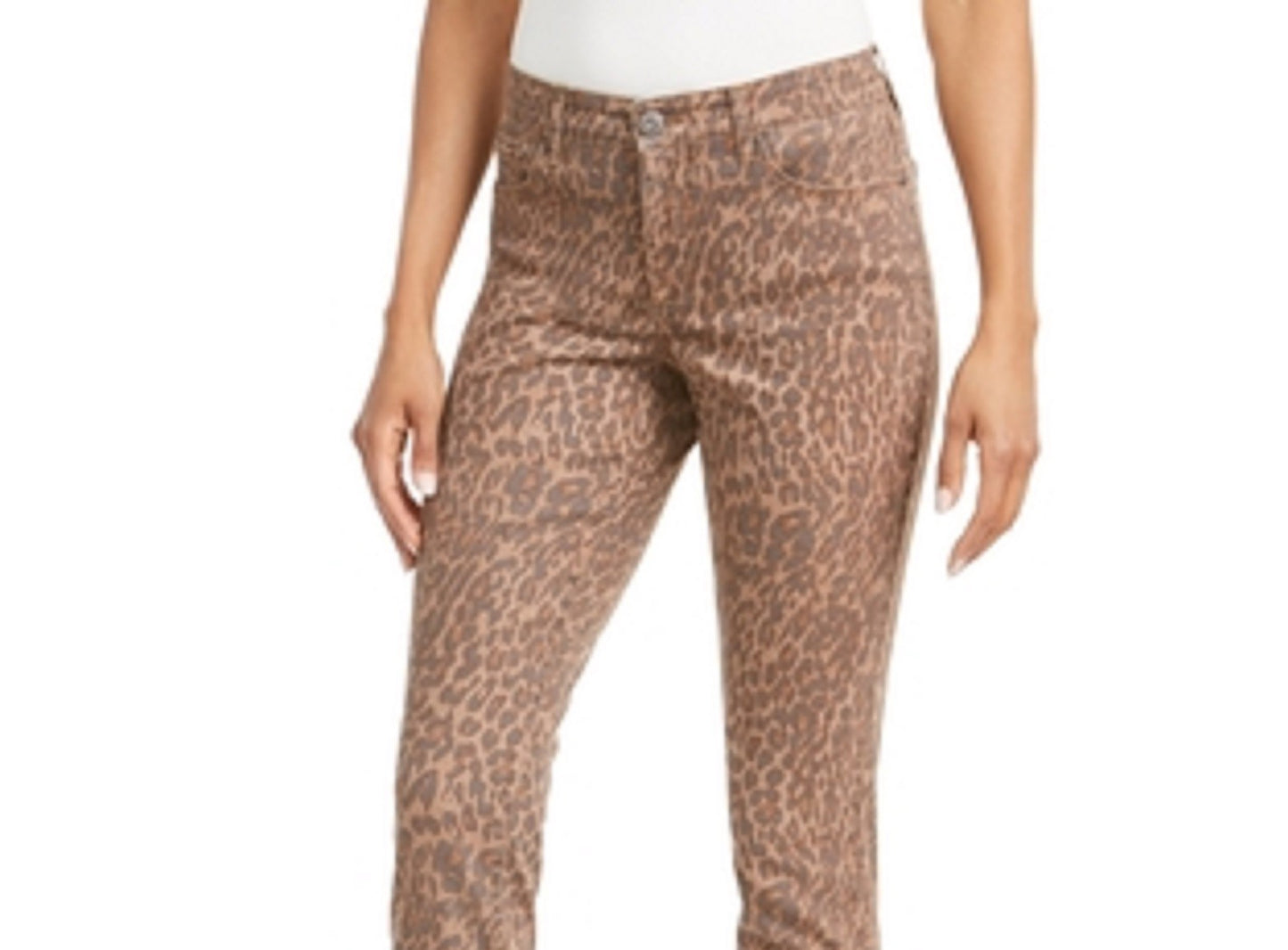 Style & Co Women's Curvy Printed Skinny Jeans Rustcopper Size 10