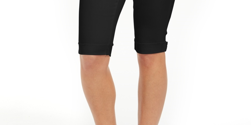 Style & Co Women's Cuffed Skimmer Denim Shorts Black Size 6