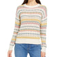 Style & Co Women's Striped Bubble Stitch Sweater  Beige Size Petite X-Large
