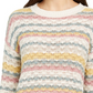 Style & Co Women's Striped Bubble Stitch Sweater  Beige Size Petite X-Large