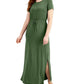 Style & Co Women's Textured Tie Waist Maxi Dress  Green Size Medium