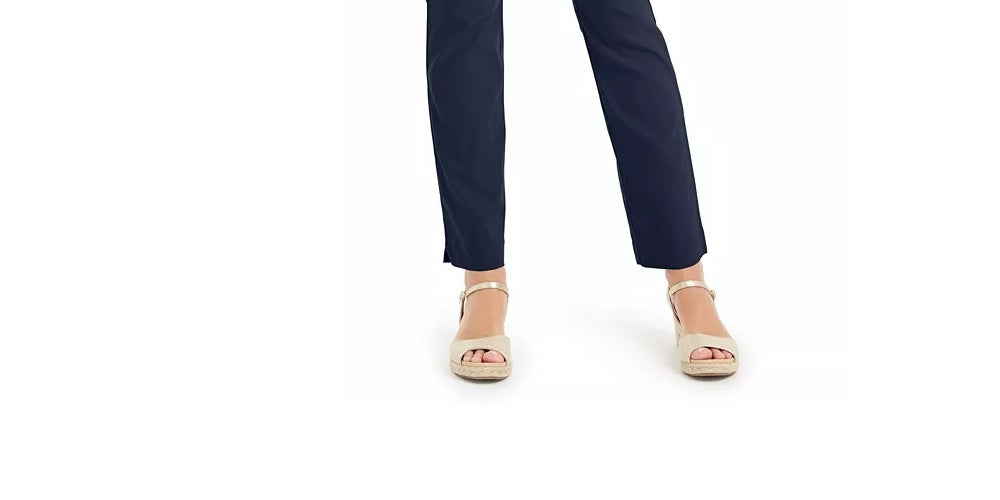 Charter Club Women's Cambridge Straight-Leg Pants Blue Size 4