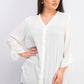 Charter Club Women's Gauzy Tie Sleeve Blouse White Size Large