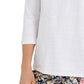 Charter Club Women's 3/4-Sleeve Printed Top White Size XX-Large