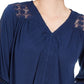 Style & Co Women's Lace-Back Crochet Top Navy Size XX-Large