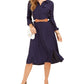 Charter Club Women's Jacquard Dot Button Front Belted Dress Blue Size X-Large