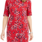Karen Scott Women's Printed Boat Neck Dress Red Size Small