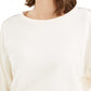 Bar III Women's Ivory Embellished Long Sleeve Jewel Neck T-Shirt Top White Size X-Small