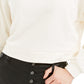 Bar III Women's Ivory Embellished Long Sleeve Jewel Neck T-Shirt Top White Size X-Small