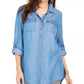 Style & Co Women's Tab-Sleeve Tunic Blue Size Large