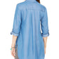 Style & Co Women's Tab-Sleeve Tunic Blue Size Large