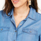 Style & Co Women's Tab-Sleeve Tunic Blue Size Large