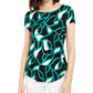 Alfani Women's Printed T-Shirt Green Size Small
