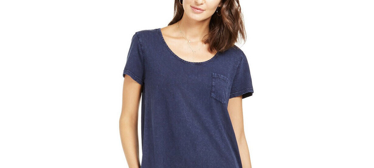 Style & Co Women's One-Pocket T-Shirt Dress Blue Size Small