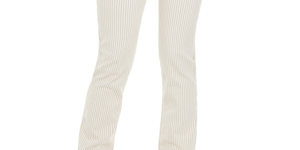 Charter Club Women's Printed Stripe Lexington Straight Leg Jeans Beige Size 6