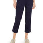 Charter Club Women's Button Cuff Tummy Control Capri Pants Blue Size 10