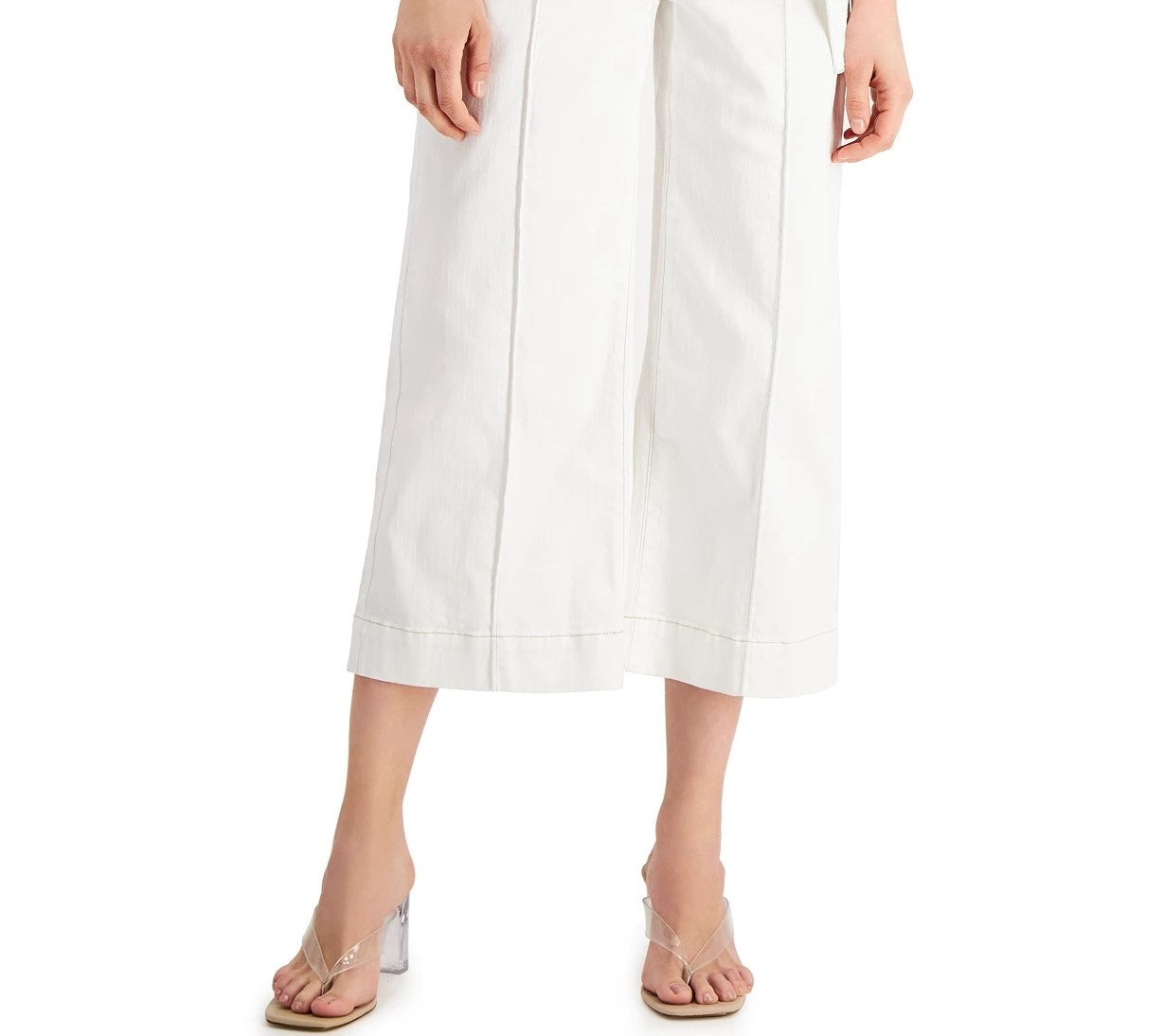INC International Concepts Women's Tie-Waist Culotte Pants White Size 2