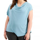 Alfani Women's Plus Size Asymmetrical Drape-Neck Top Green Size 1X