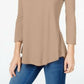 JM Collection Women's Sequined Scoop Neck Top Beige Size Medium