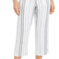 Charter Club Women's Striped Capri Pants White Size Large