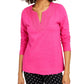 Charter Club Women's Cotton Embroidered Top Pink Size X-Large