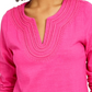 Charter Club Women's Cotton Embroidered Top Pink Size X-Large