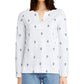 Charter Club Women's Cotton Embroidered Anchor Top  White Size X-Large