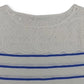 Charter Club Women's Blouse Stripe Eyelet Trim Blue Size Medium