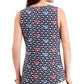 Charter Club Women's Printed Tie-Front Sleeveless Top Blue Size X-Large