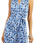 Charter Club Women's Sheath Dress Small Floral Tie Waist Blue Size Small