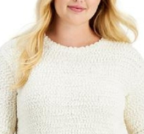 Style & Co Women's Boucle Sweater Natural Size Extra Large