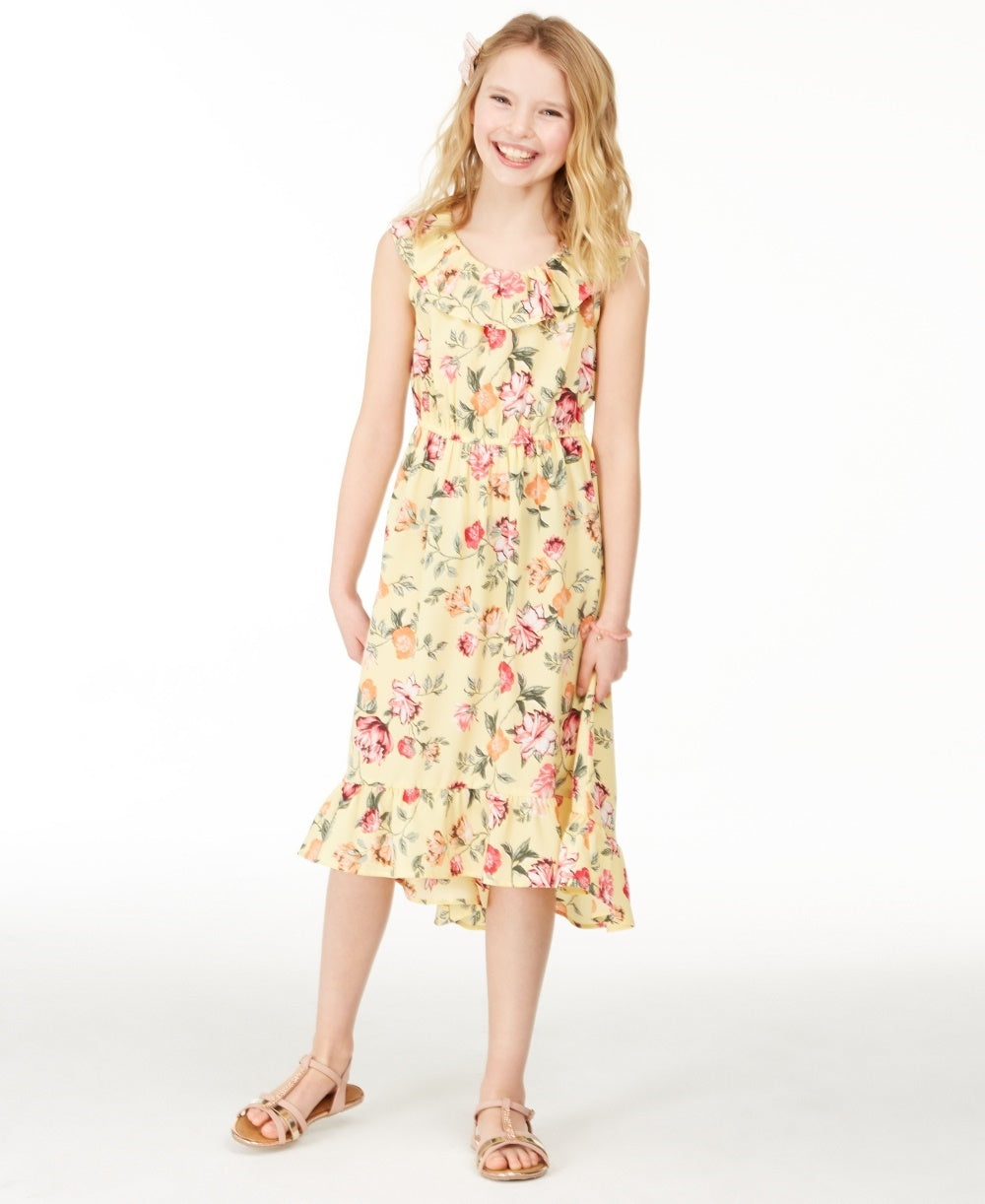 Charter Club Big Girls Mommy & Me Floral Print Dress Yellow Size Medium