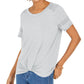 Style & Co Women's Lace-Inset Top Gray Size Medium