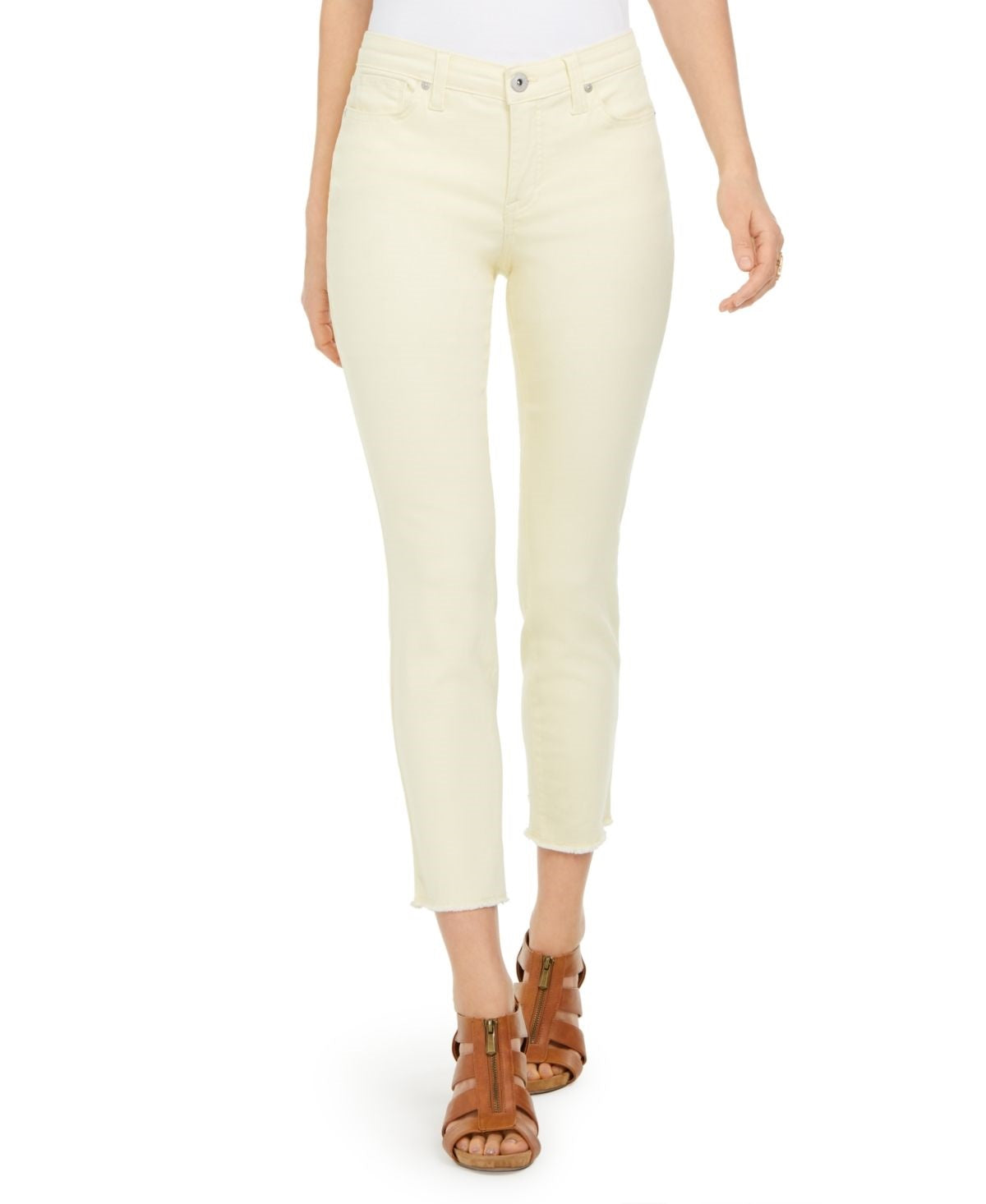 Style & Co Women's Light Wash Skinny Ankle Jeans Dark Yellow Size 12
