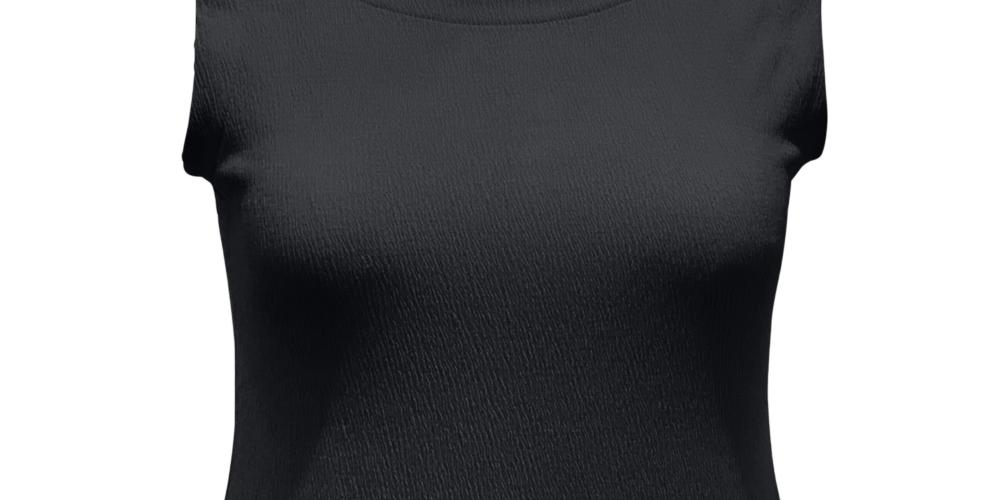 JM Collection Women's Textured Button Tank Top  Black Size Small