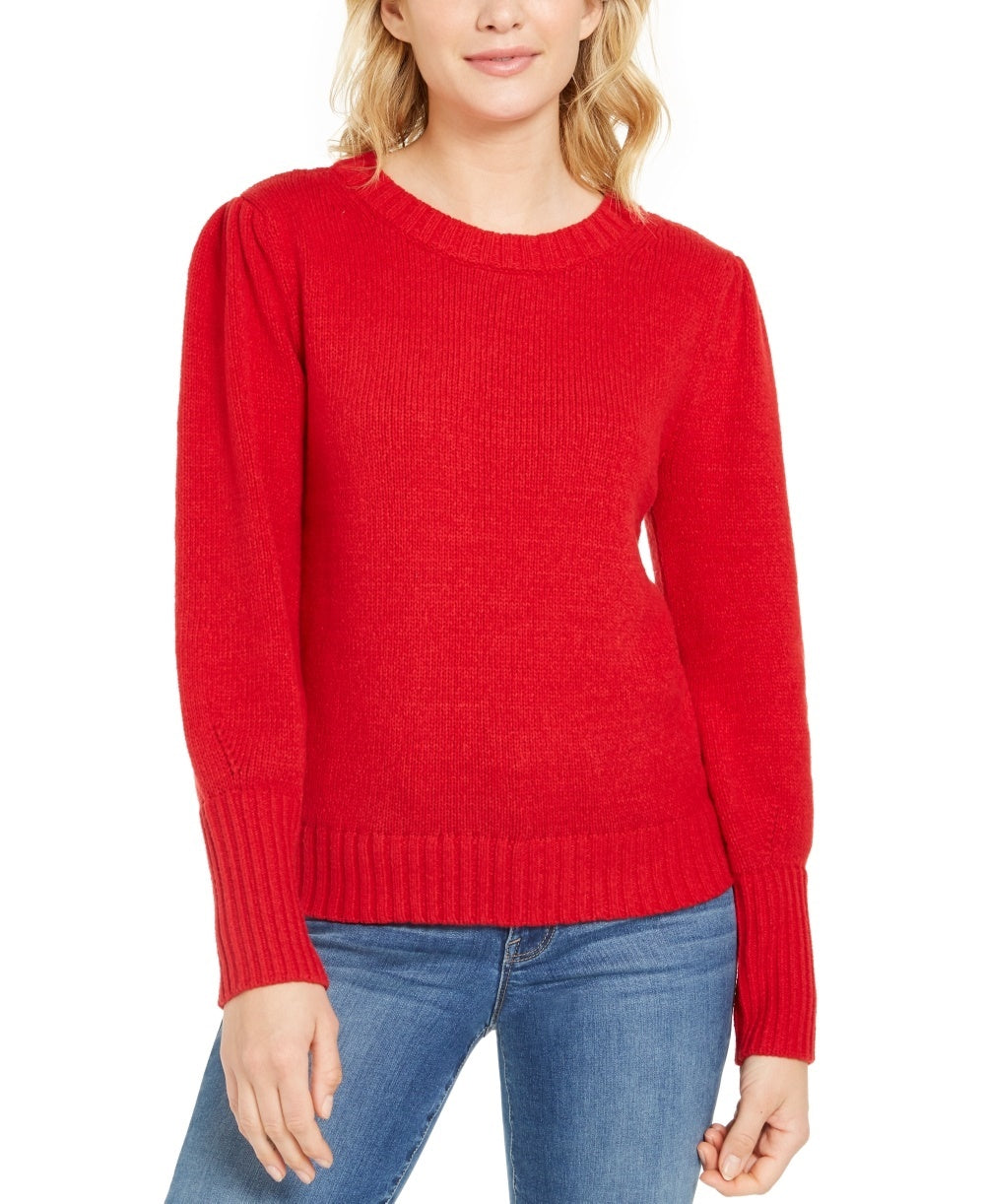 Style & Co Women's Puffy-Sleeve Sweater Red Size XX-Large