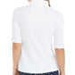 Charter Club Women's Supima Cotton Mock-Neck Top White Size XX-Large