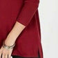 Style & Co Women's V-Neck Band-Hem Sweater Red Size Small