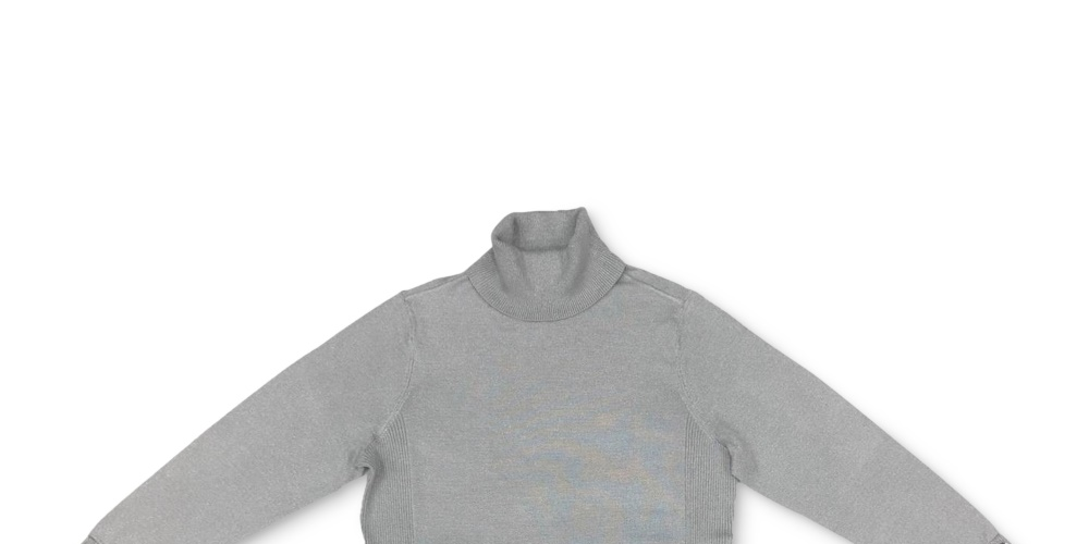 JM Collection Women's Metallic Turtleneck Sweater  Silver Size Large