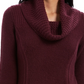 Style & Co Women's Waffle Knit Cowlneck Sweater Purple Size Medium
