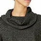 BCX Juniors' Textured Cowlneck Drawstring Sweater Black Size Medium