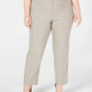 Kasper Women's Plus Melange Slim Pants Brown Size 24W